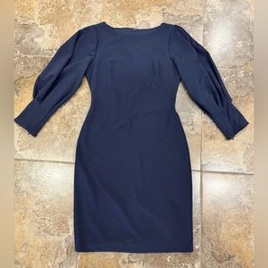 Vince Camuto Puff- Long Sleeve Dress. Navy blue size 6